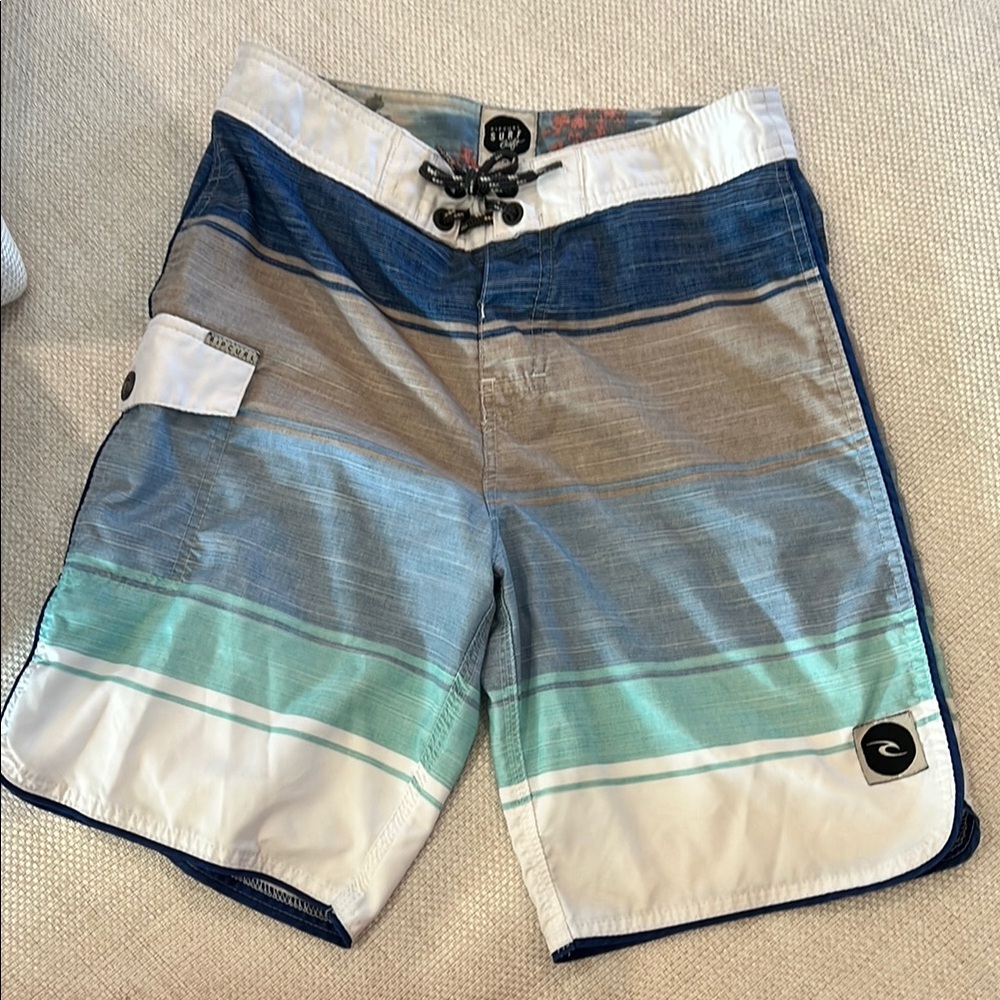 Rip Curl Blue and Brown Board Shorts for Swim Size 26